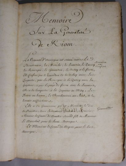 [LEFEVRE D’ORMESSON]. Mémoire sur l'état...