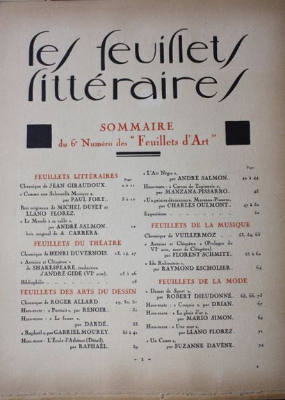 Les Feuillets d’Art.
1919-1920 ; 6 vol. in-4...