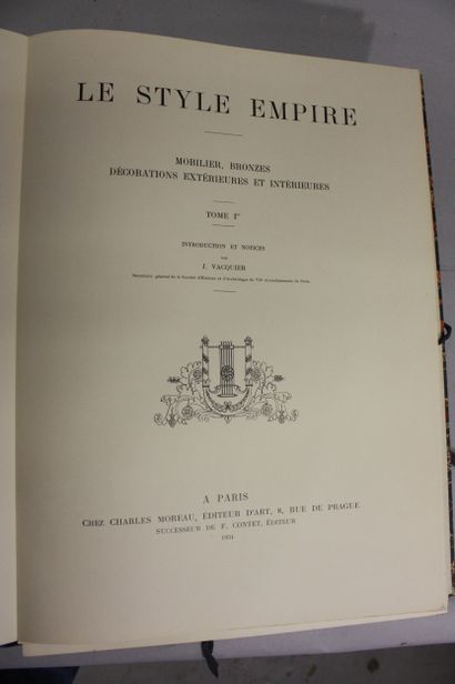 VACQUIER (J.). Le style empire. Mobilier,...