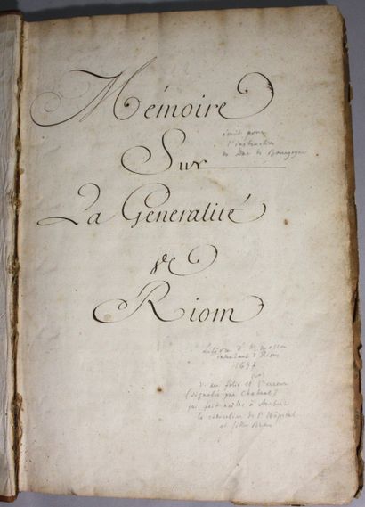 [LEFEVRE D’ORMESSON]. Mémoire sur l'état...