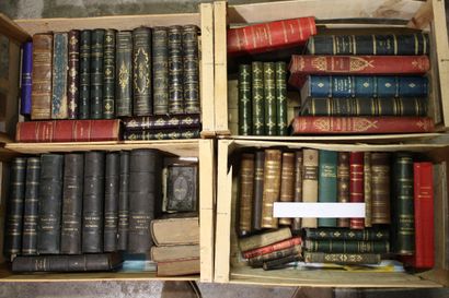 4 cartons de livres reliés du XIXe siècle...