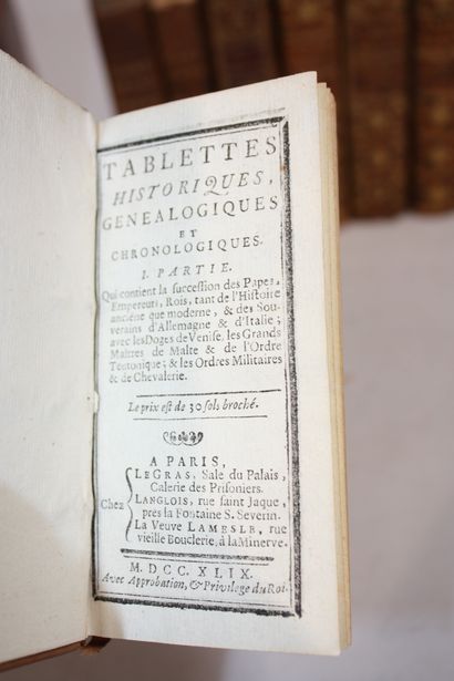 [CHASSOT DE NANTIGNY]. TABLETTES HISTORIQUES...