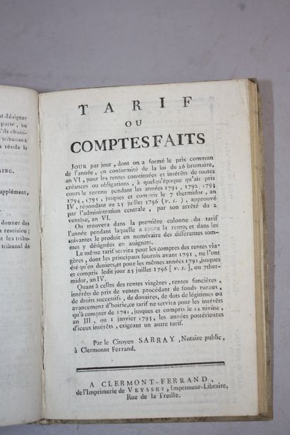 [IMPRESSIONS CLERMONTOISES]. 2 volumes: 
Recueil...