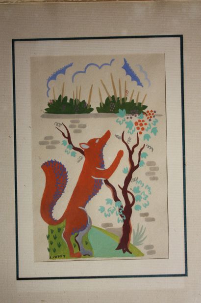 PAPET (A.). 4 gouaches originales illustrant...