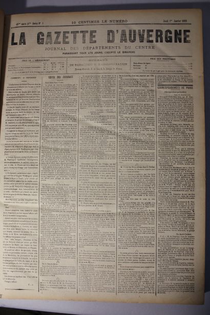LA GAZETTE D'AUVERGNE journal des départements...