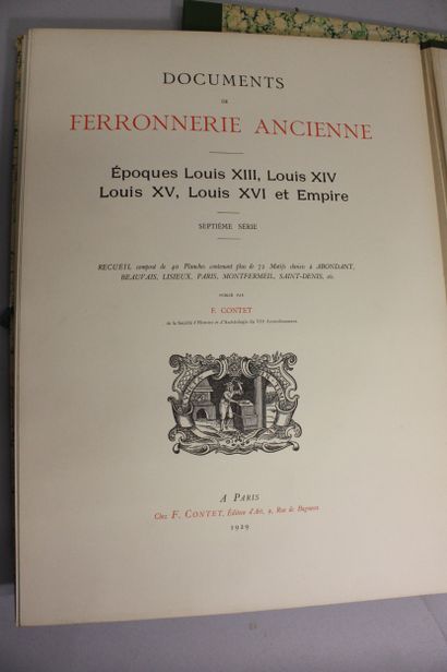 Documents de Ferronnerie Ancienne. Epoques...