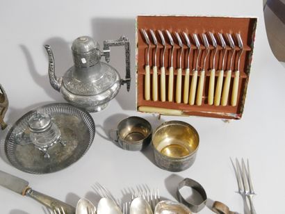Large lot of silver and stainless steel flatware...