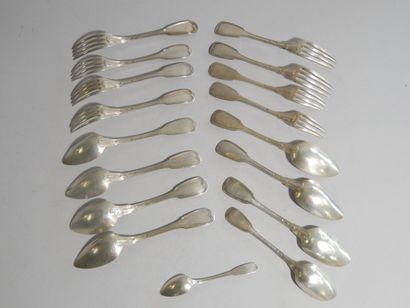 8 pieces of silver flatware (950 thousandths),...