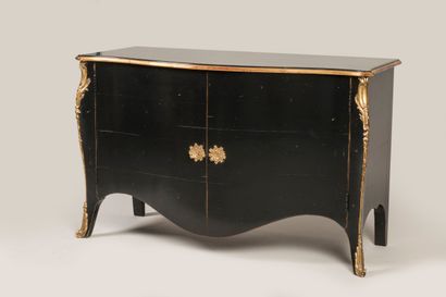 MISSONNIER - Low Louis XV-style curved sideboard...