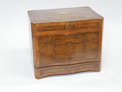 Rosewood veneered liquor cabinet with scroll...
