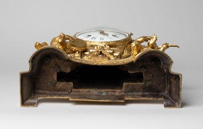 Child musician clock in chased and gilded...