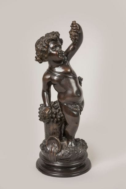 Angelot with a bunch of grapes,
Bronze with...