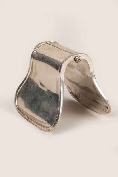 Plain silver asparagus tongs, Minerve hallmark...