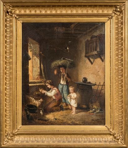 French school of the 19th century,
The Brotherhood,
Oil...
