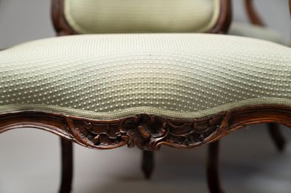Suite of six cabriolet-back armchairs in...