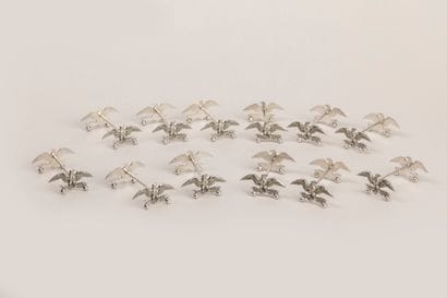 Twelve knife-holders in 950°/°° silver, the...