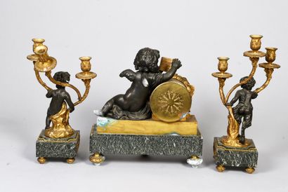 - Sea green marble, chased bronze, gilded...