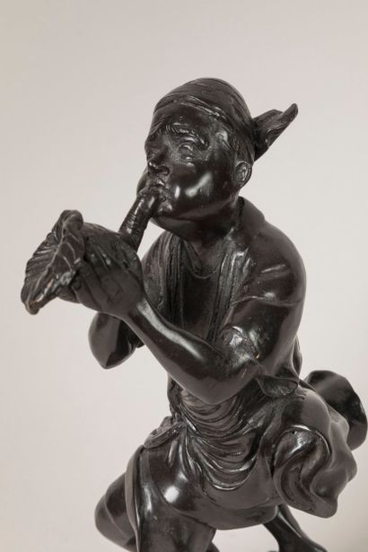 Flugelhorn player,
Bronze with dark patina,
Late...