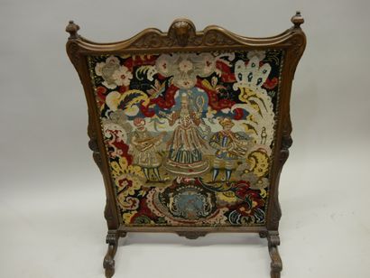 Louis XV style fireplace screen in molded...