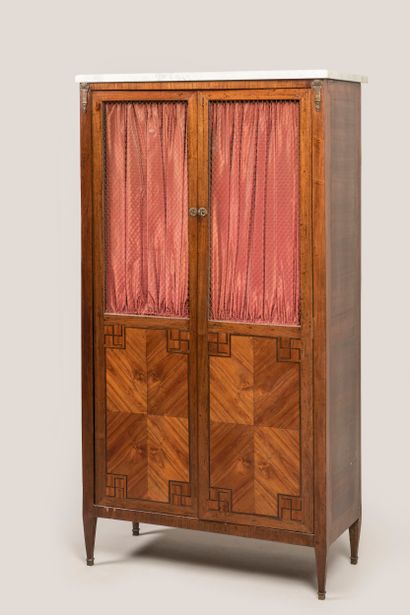 Quadrangular bookcase in rosewood veneer...