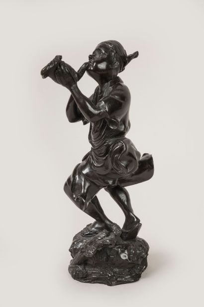 Flugelhorn player,
Bronze with dark patina,
Late...