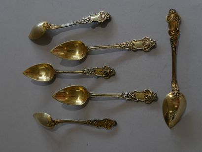 6 small spoons in vermeil, Minerve hallmark
148...