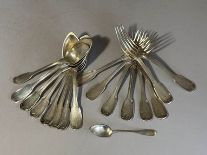 8 pieces of silver flatware (950 thousandths),...