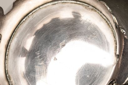 Silver coffee pot decorated with naturalistic...