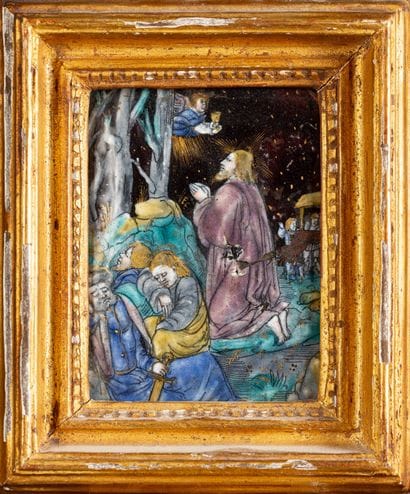 Christ in the Garden of Olives, painted polychrome...