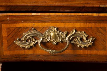 Rosewood and violetwood veneered chest of...