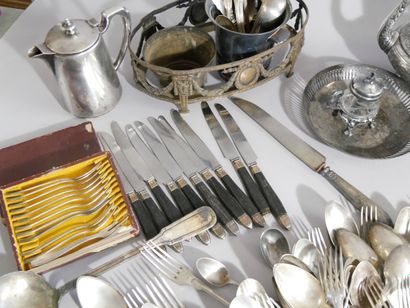 Large lot of silver and stainless steel flatware...