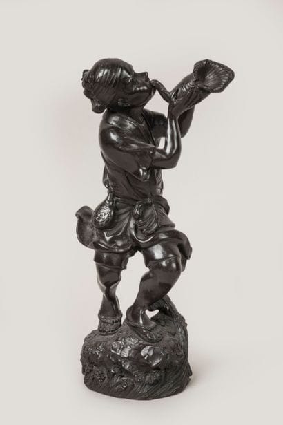 Flugelhorn player,
Bronze with dark patina,
Late...