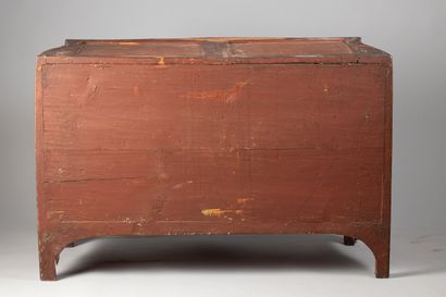 Rosewood and violetwood veneered chest of...