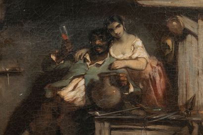 19th century French school
Tavern scene
Oil...