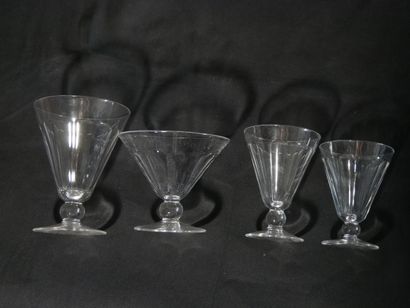 Set of crystal glasses: - 18 white wine glasses...
