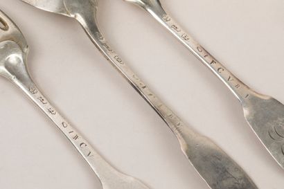 1 couvert en argent uniplat XVIIIe siècle...
