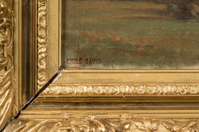 DAVID Emile-François (1824 - 1891)
Landscape,
Mounted...