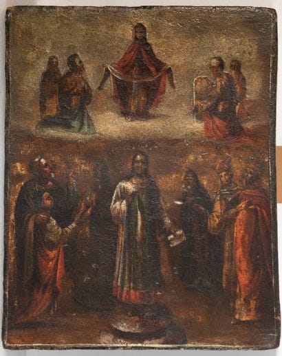 19th century Russian icon or painting on...