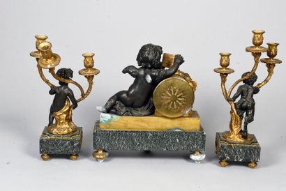 - Sea green marble, chased bronze, gilded...