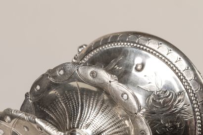 Tripod silver spade-holder 950°/°° with two...