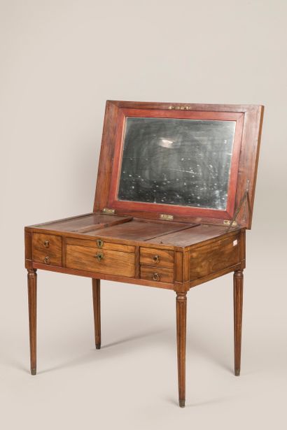 Louis XVI mahogany dressing table opening...