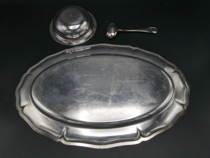 Lot en métal argenté Christofle (plat oblong...