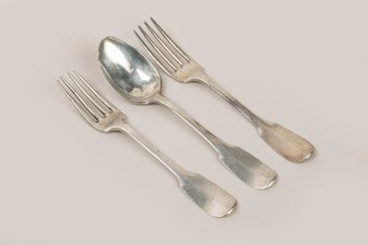 1 couvert en argent uniplat XVIIIe siècle...