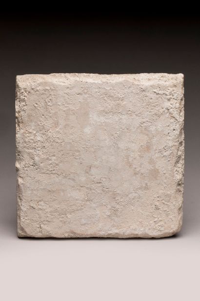 Earthenware tile with polychrome decoration...