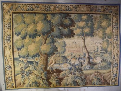 Aubusson Lake scenery with waders and castle....