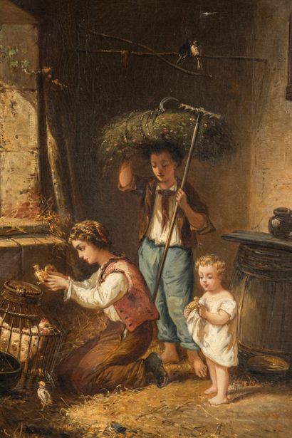 French school of the 19th century,
The Brotherhood,
Oil...