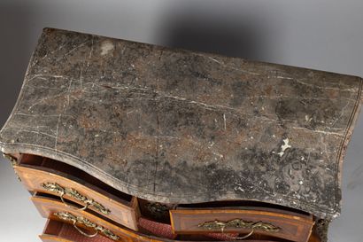 Rosewood and violetwood veneered chest of...