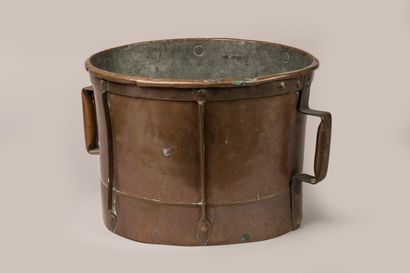 Copper grain measure with handles 
19th century...