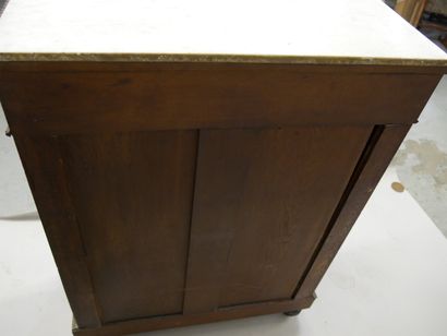 Wood and light and dark wood marquetry cabinet,...