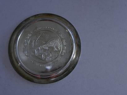 Bottle coaster in silver 925°/°° with a man...